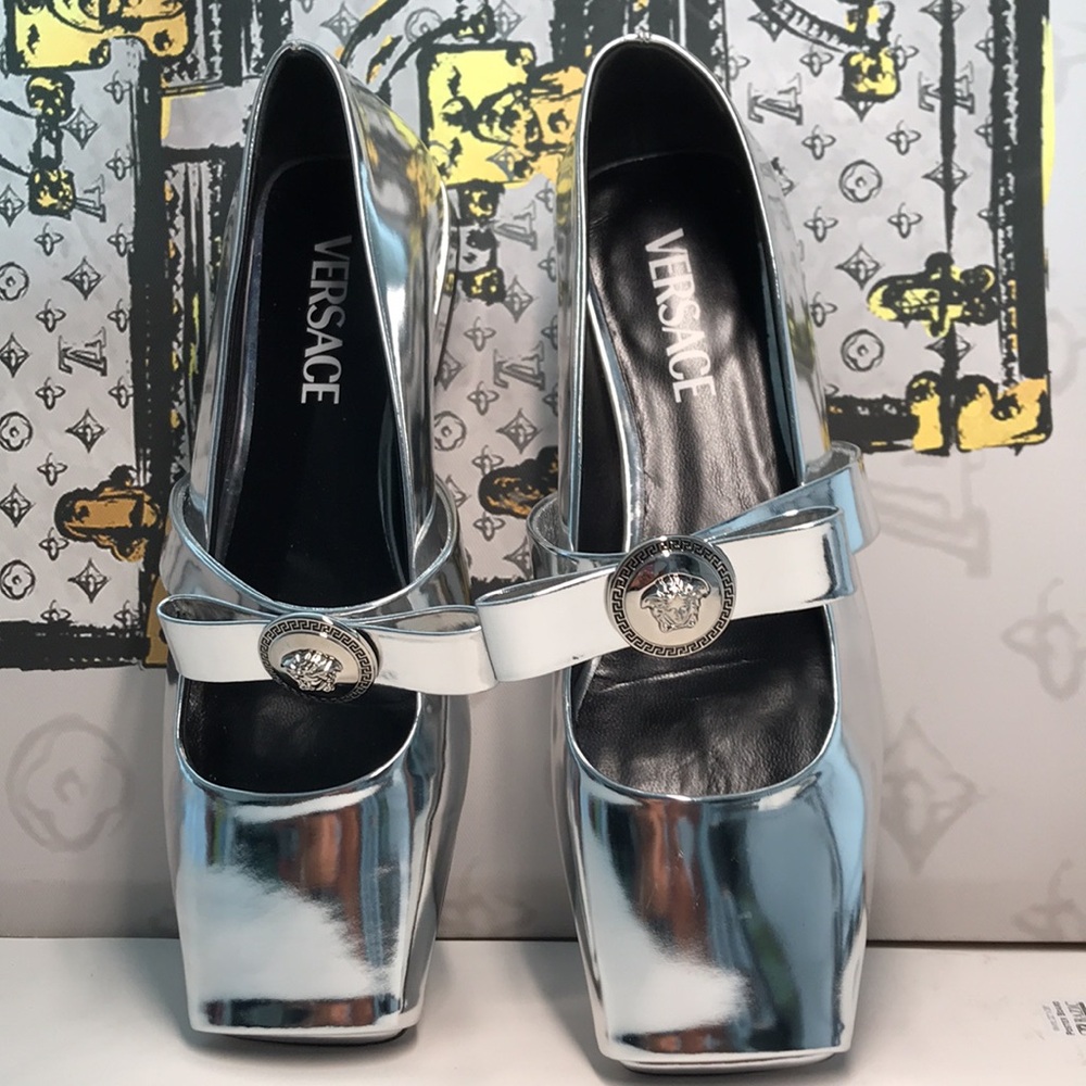 New Authentic Versace Medusa Bow Ballet Flats | Made in Italy Size 38